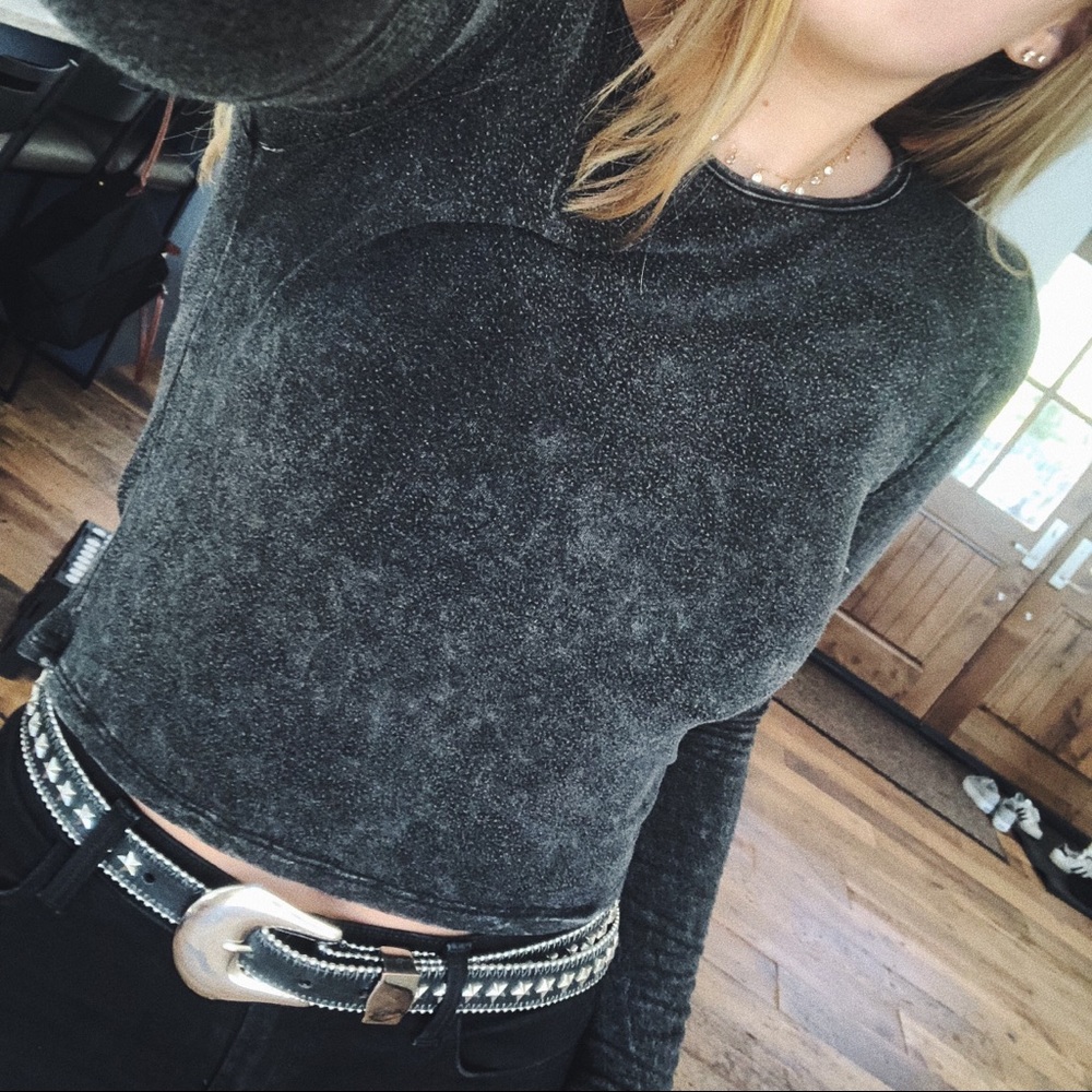 Urban outfitters charcoal cropped long sleeve